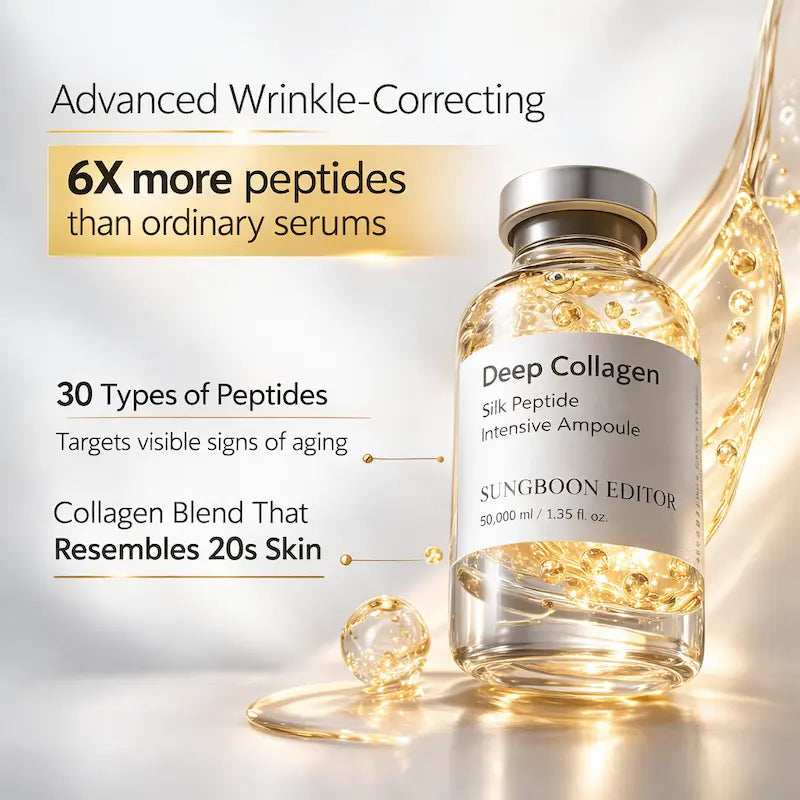Deep Collagen Silk Peptide Facial Ampoule – Hydrating & Skin Firming Anti-Aging Serum